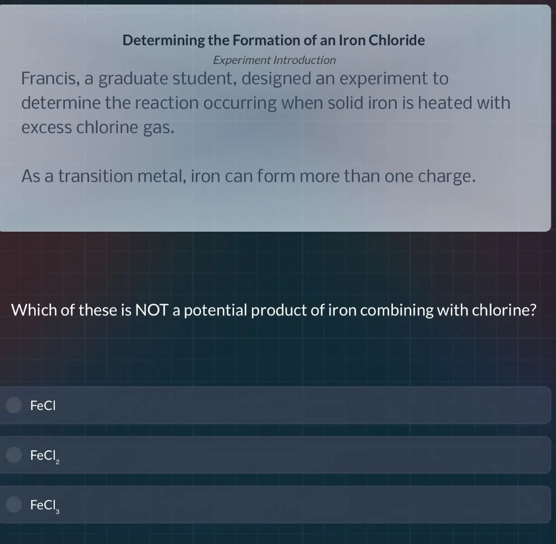 determining the formation of an iron chloride experiment introduction f…