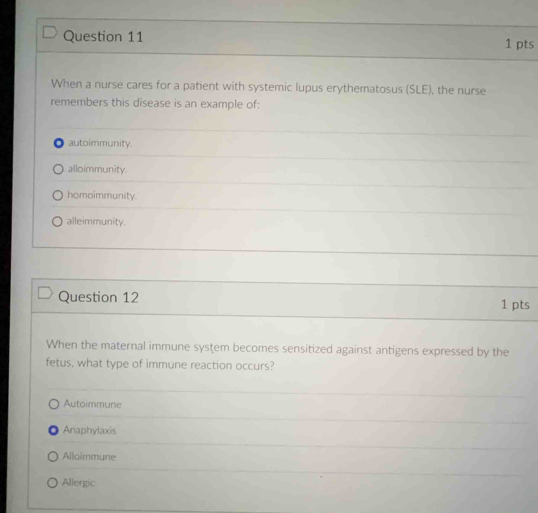 question 11 1 pts when a nurse cares for a patient with systemic lupus …