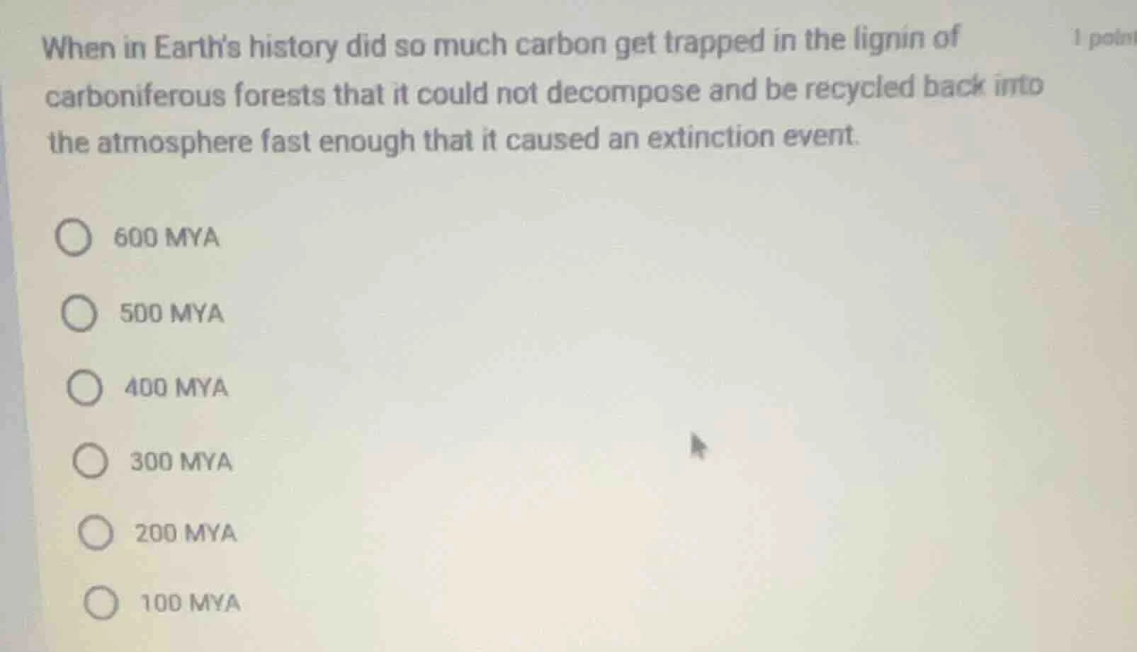 when in earth’s history did so much carbon get trapped in the lignin of…