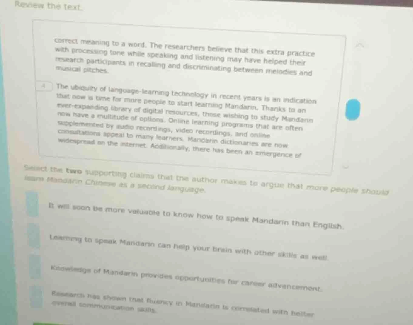 review the text. correct meaning to a word. the researchers believe tha…