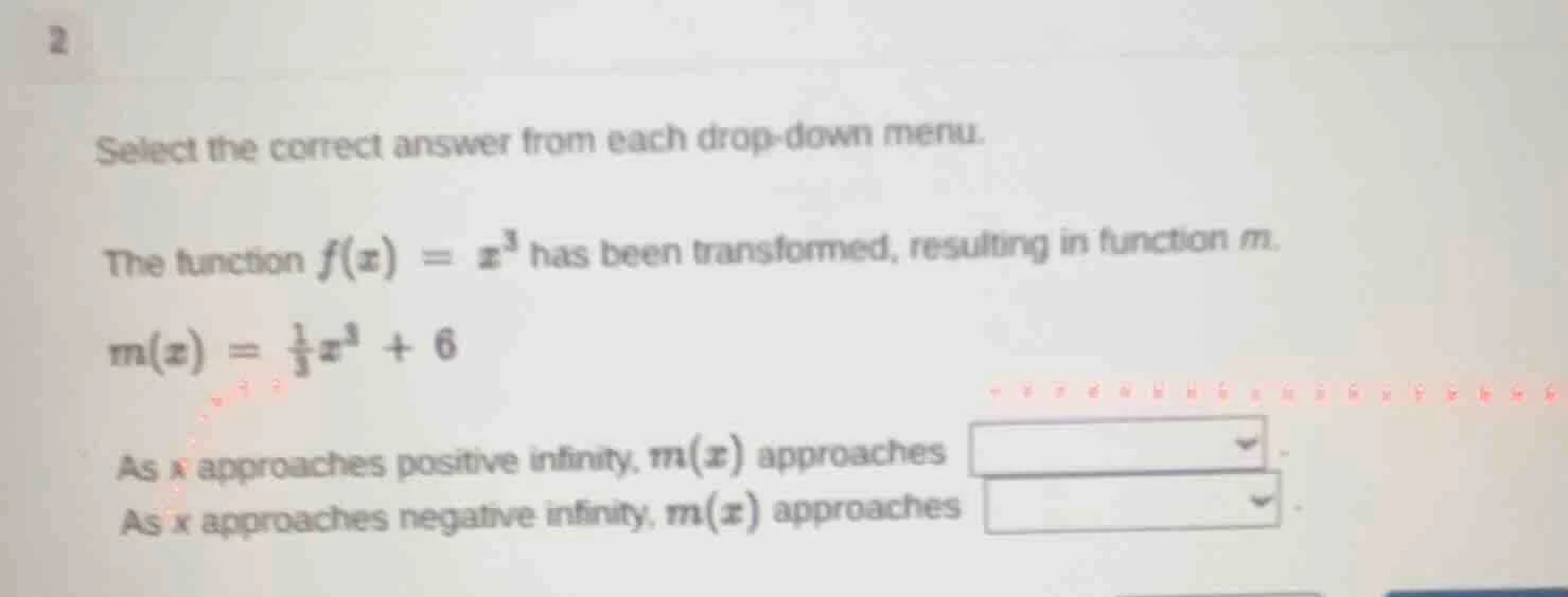 2 select the correct answer from each drop-down menu. the function $f(x…
