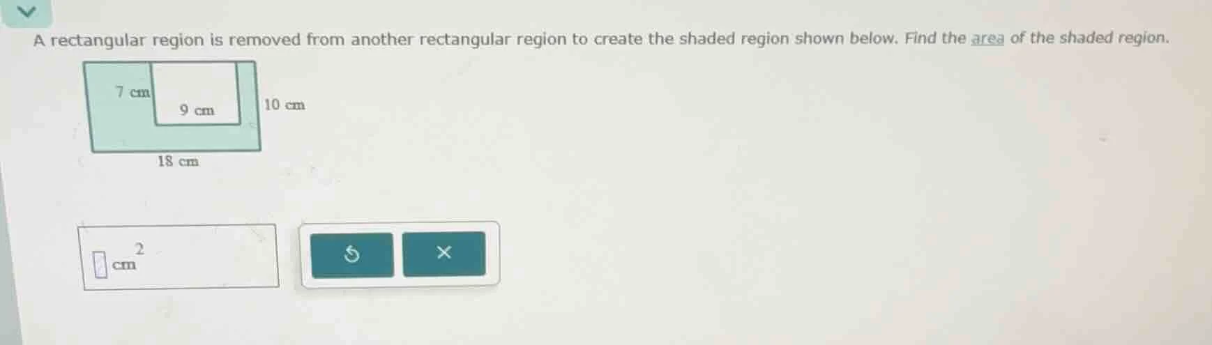 a rectangular region is removed from another rectangular region to crea…
