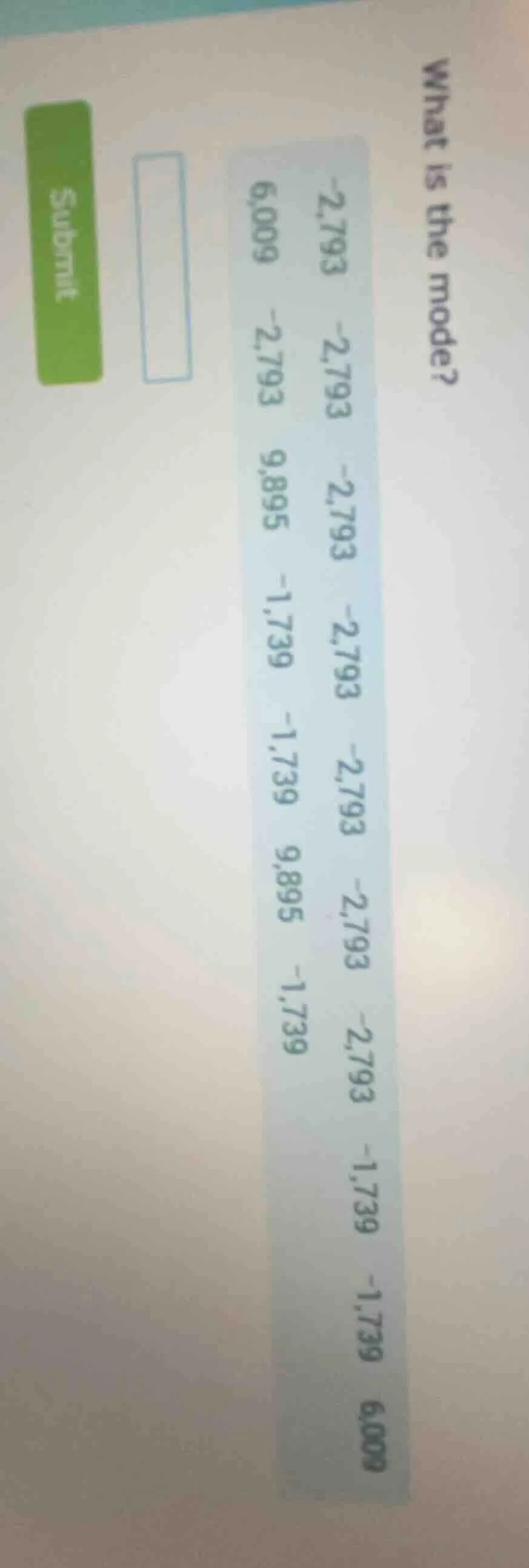 what is the mode? -2.793 -2.793 -2.793 -2.793 -2.793 -2.793 -2.793 -1.7…