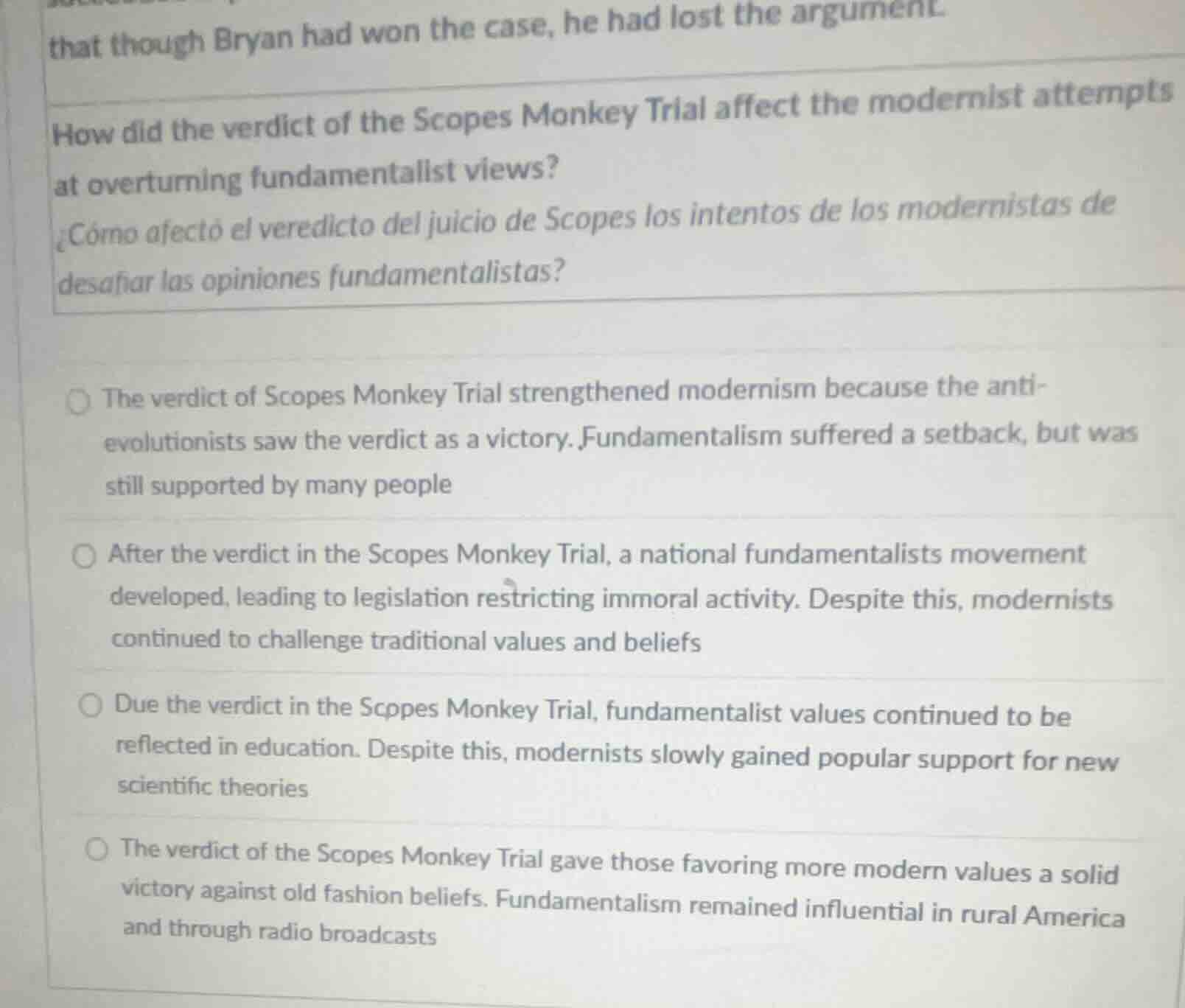 that though bryan had won the case, he had lost the argument. how did t…