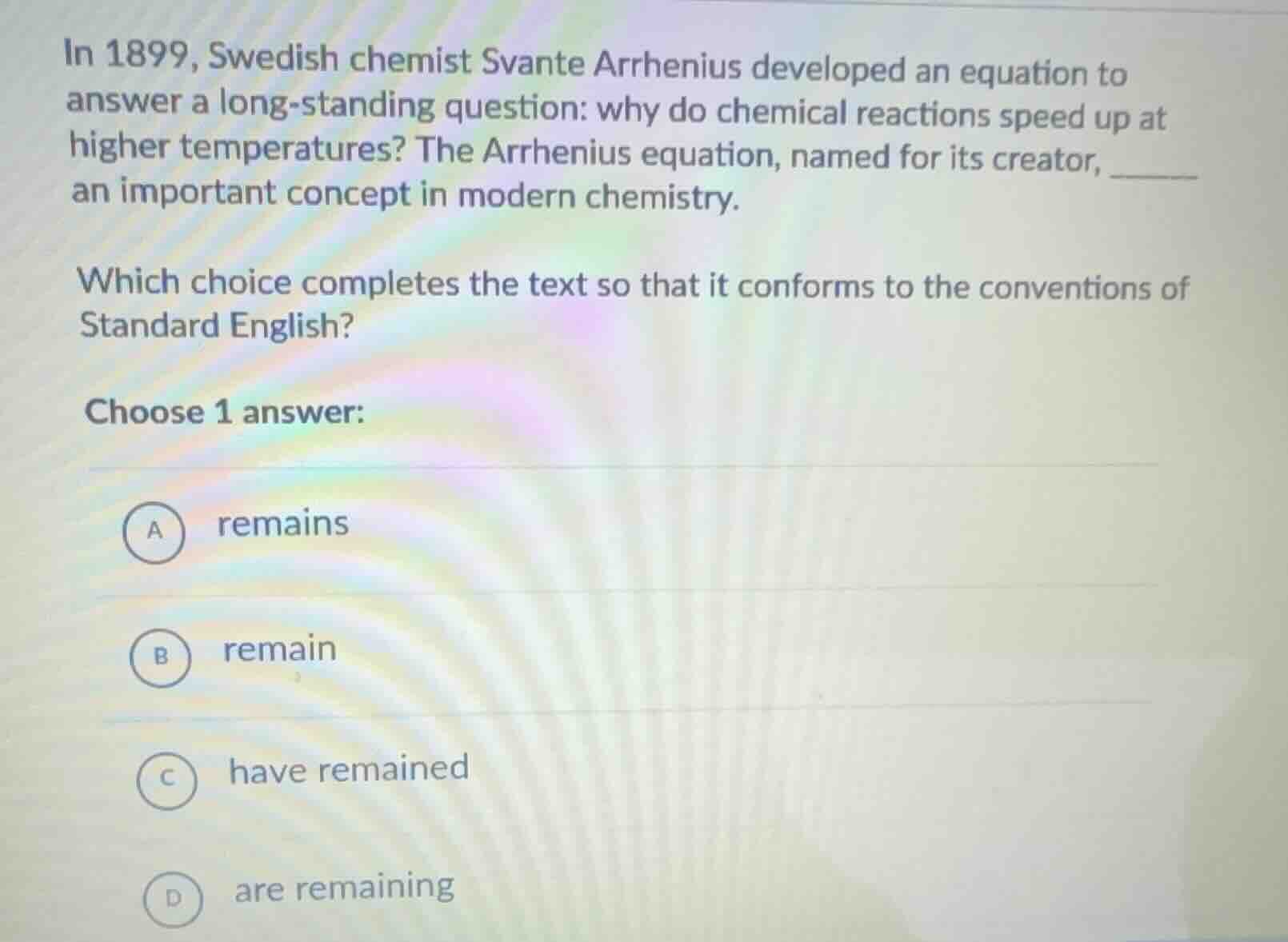 in 1899, swedish chemist svante arrhenius developed an equation to answ…