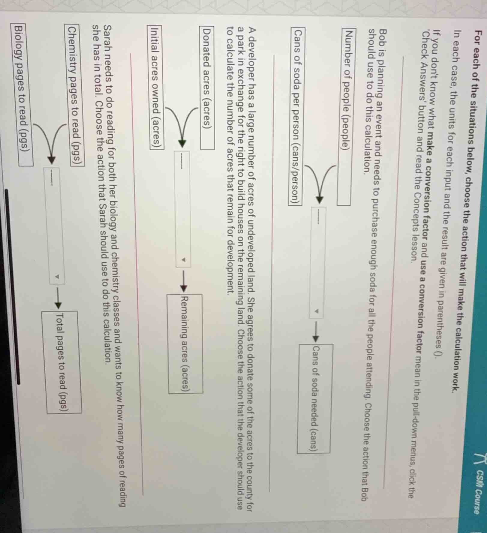 for each of the situations below, choose the action that will make the …