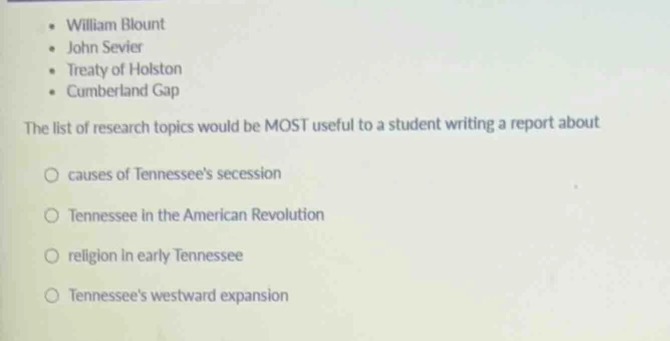 • william blount • john sevier • treaty of holston • cumberland gap the…
