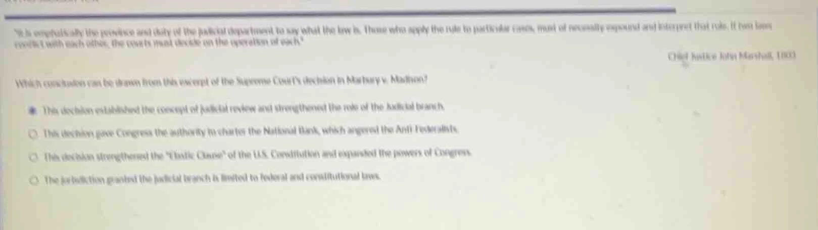 “it is emphatically the province and duty of the judicial department to…