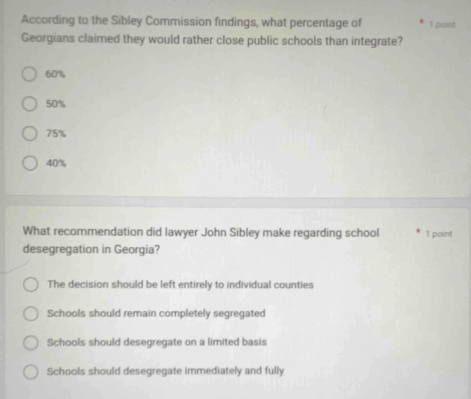 according to the sibley commission findings, what percentage of georgia…