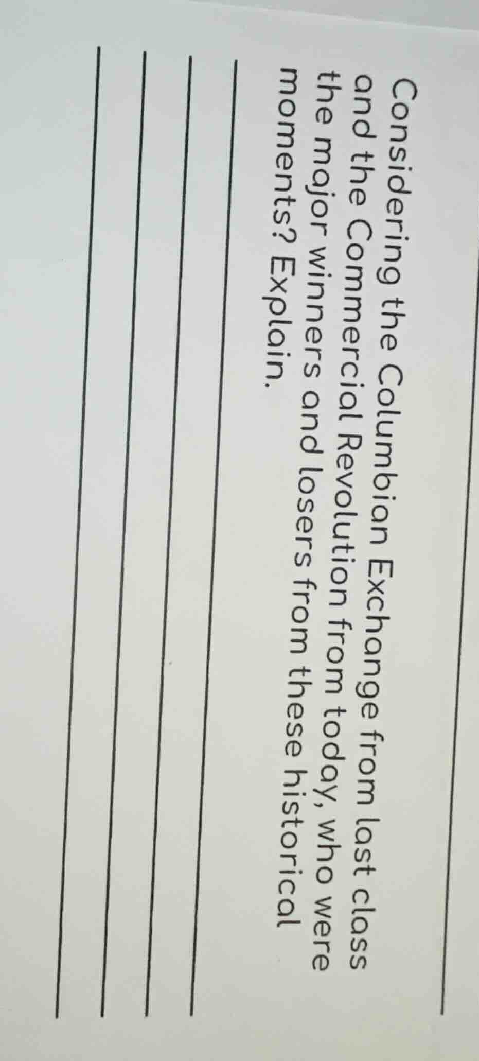 considering the columbian exchange from last class and the commercial r…