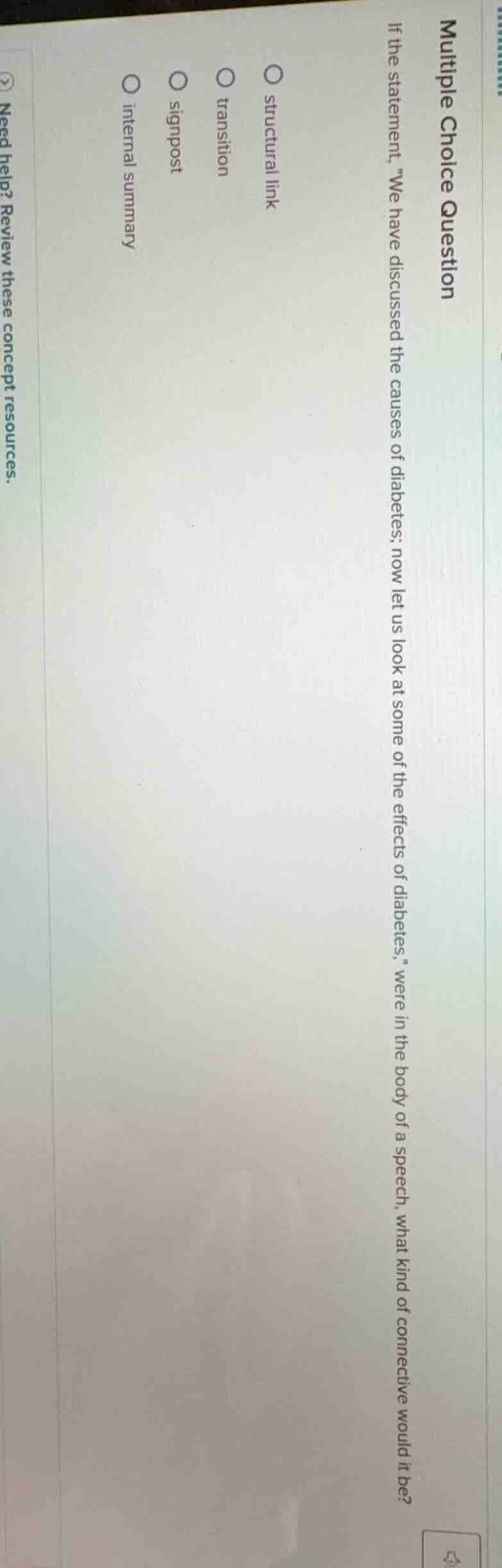 multiple choice question if the statement, \we have discussed the cause…