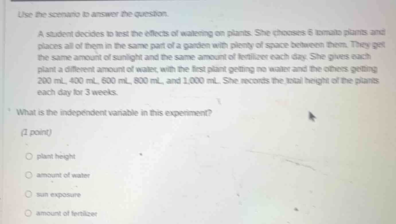 use the scenario to answer the question. a student decides to test the …