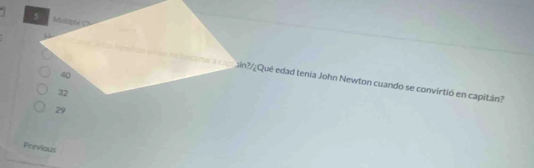 5 multiple choice ¿qué edad tenía john newton cuando se convirtió en ca…