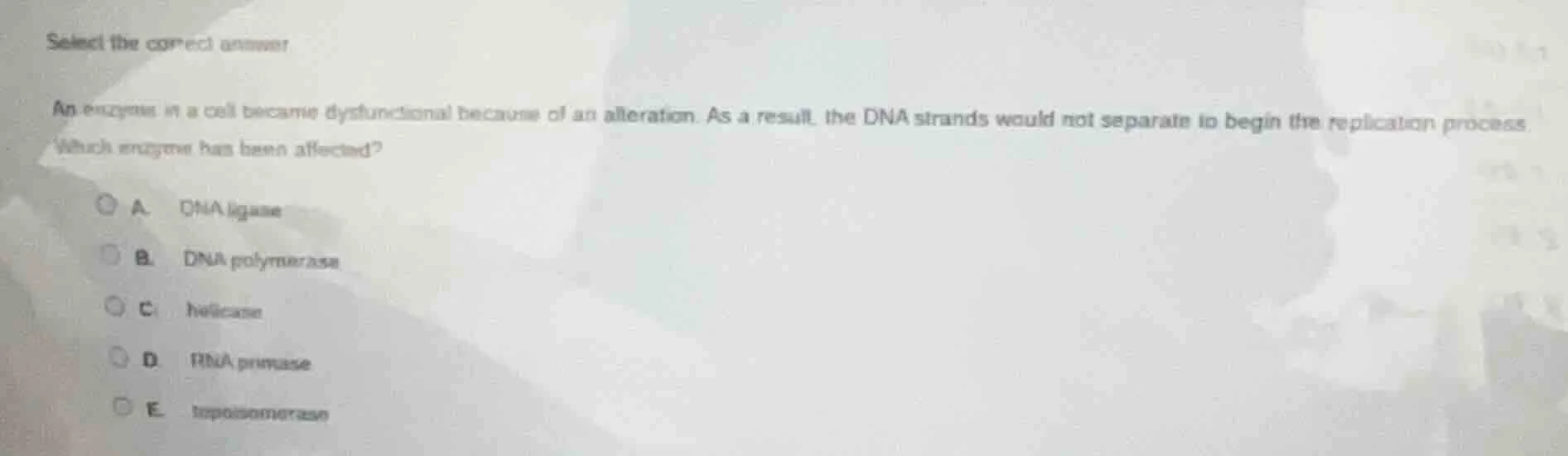 select the correct answer an enzyme in a cell became dysfunctional beca…