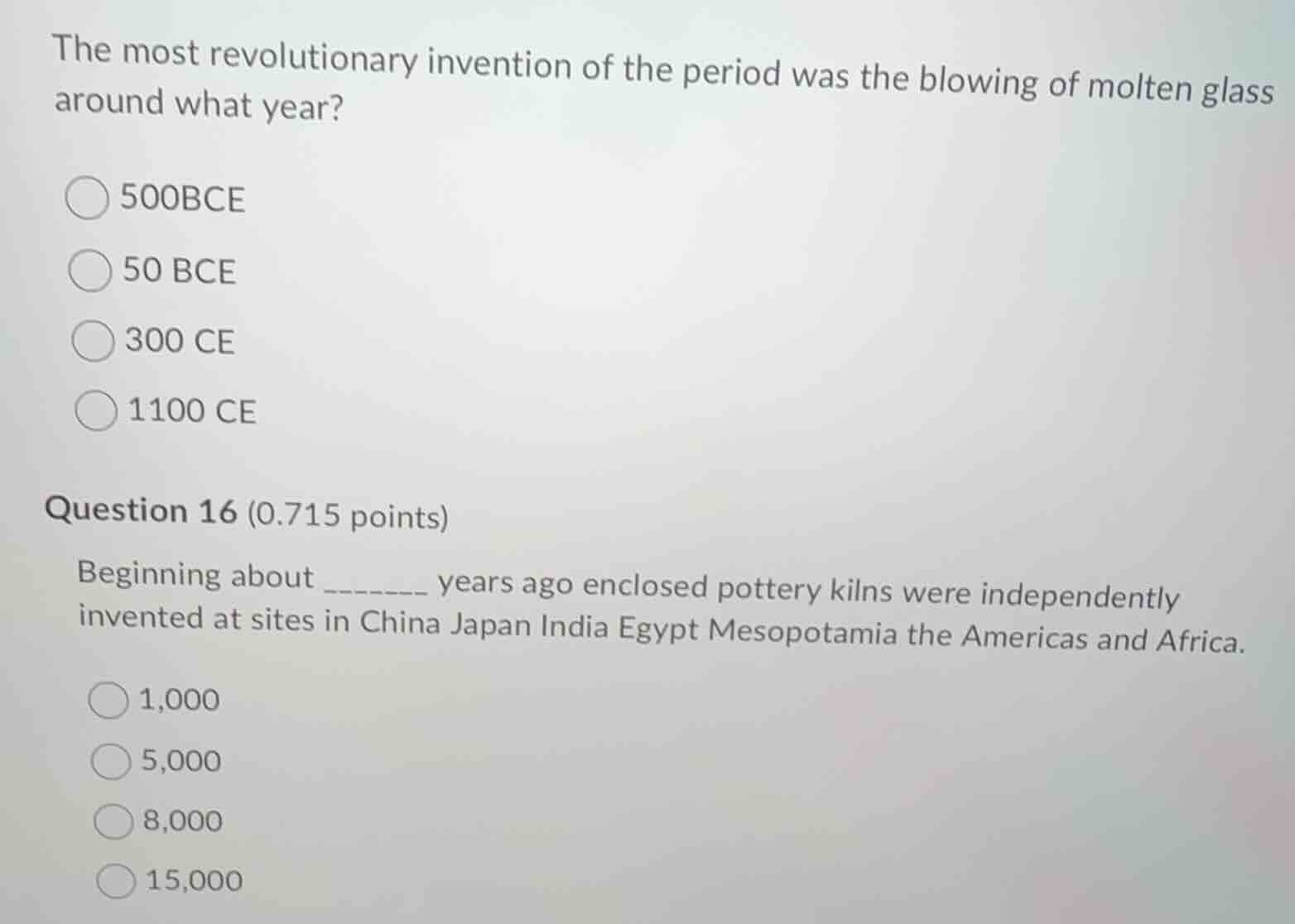the most revolutionary invention of the period was the blowing of molte…