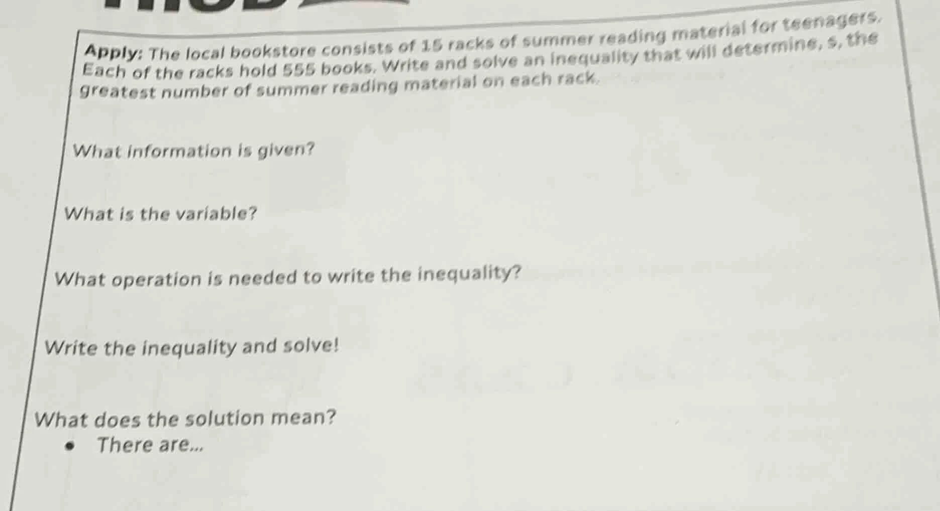 apply: the local bookstore consists of 15 racks of summer reading mater…