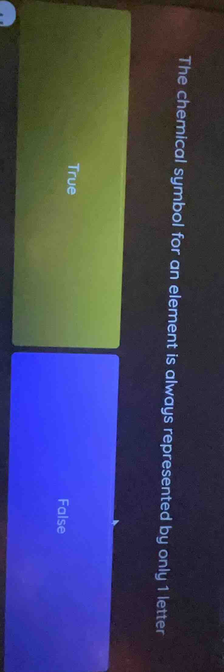 the chemical symbol for an element is always represented by only 1 lett…