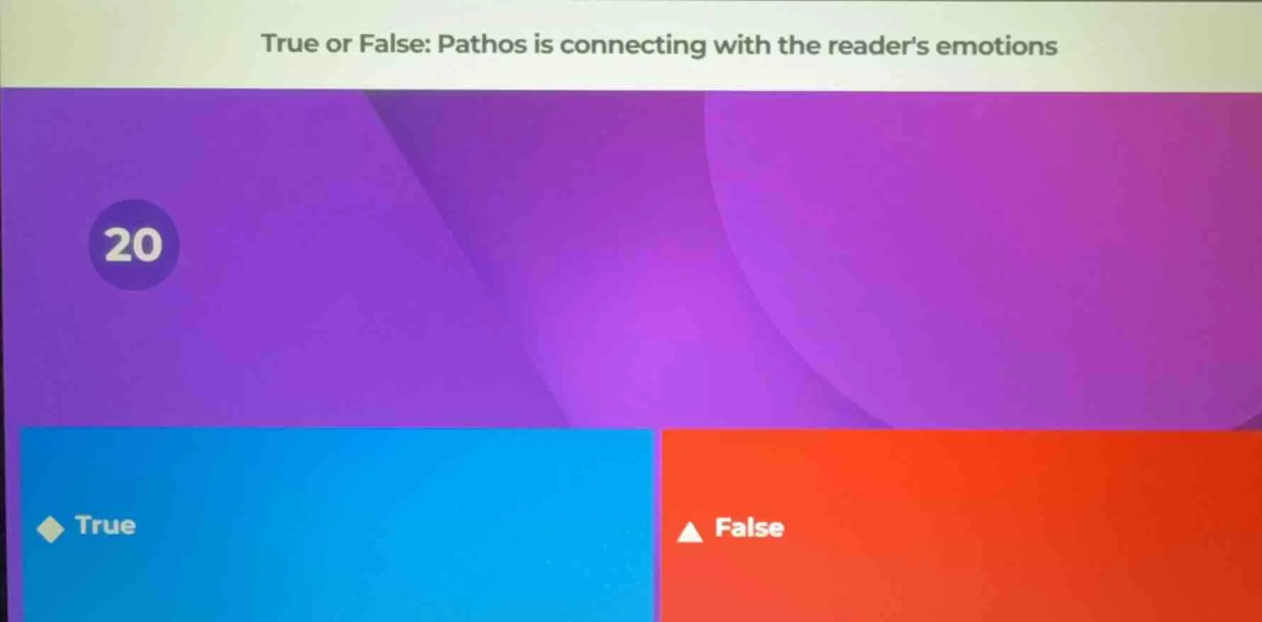 true or false: pathos is connecting with the readers emotions