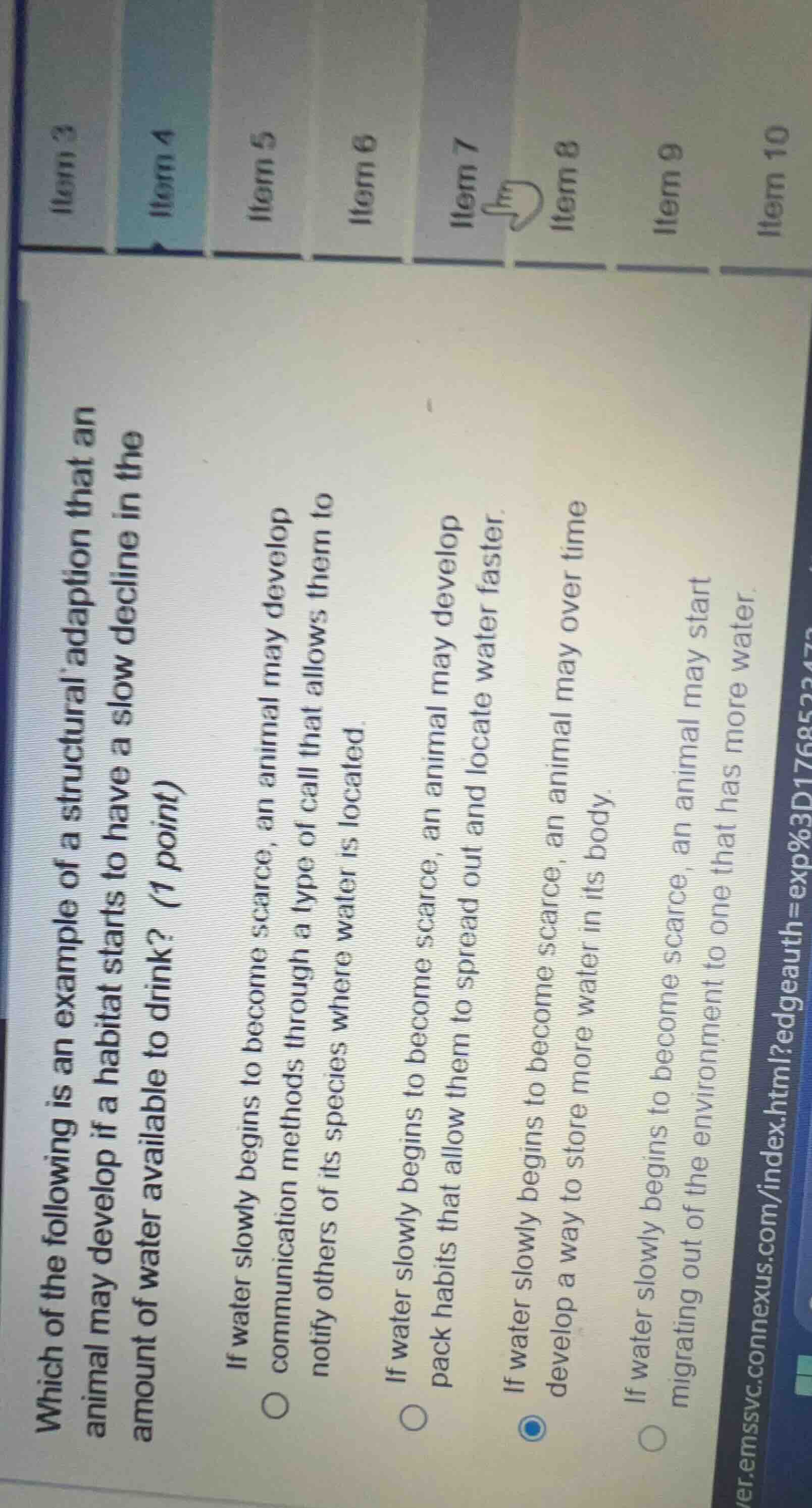 which of the following is an example of a structural adaption that an a…