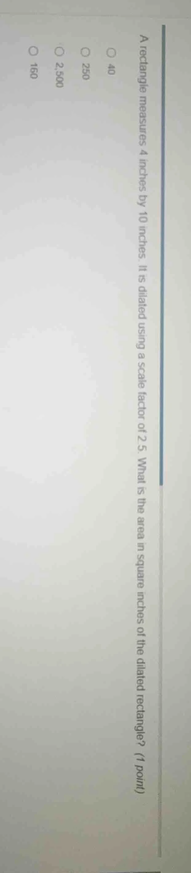 a rectangle measures 4 inches by 10 inches. it is dilated using a scale…