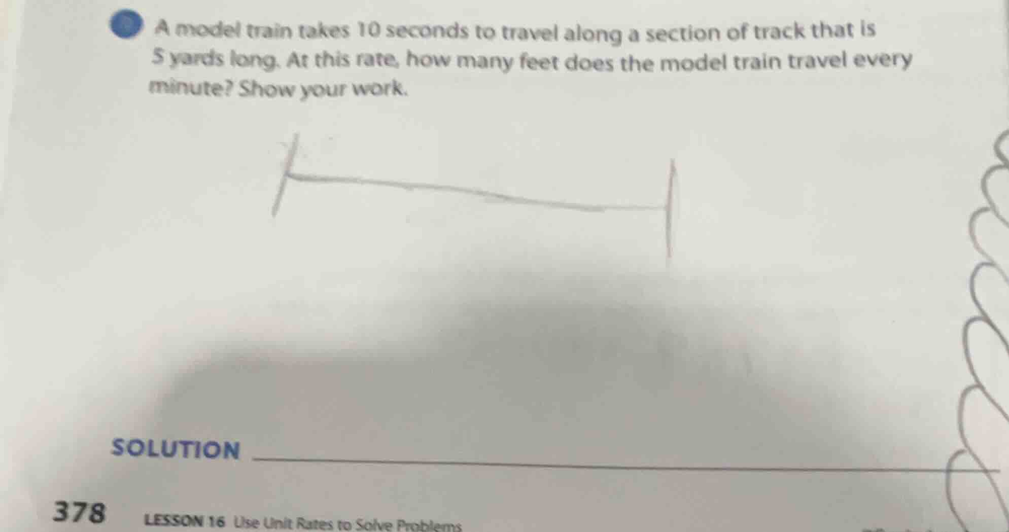 a model train takes 10 seconds to travel along a section of track that …