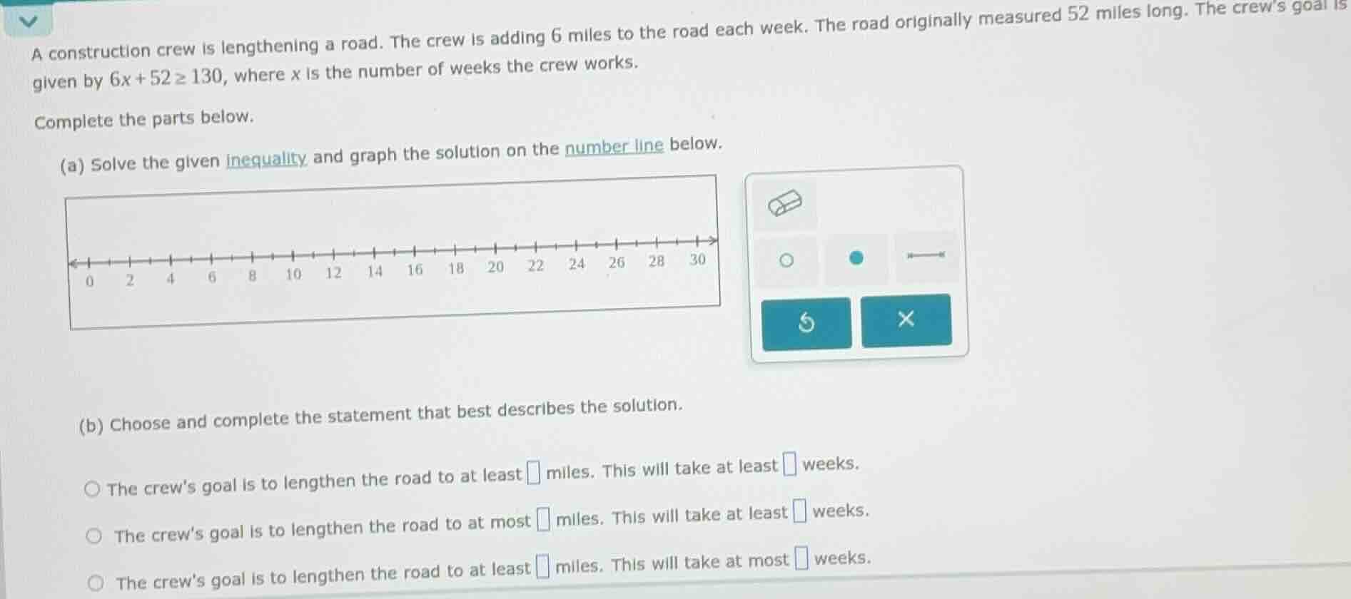a construction crew is lengthening a road. the crew is adding 6 miles t…