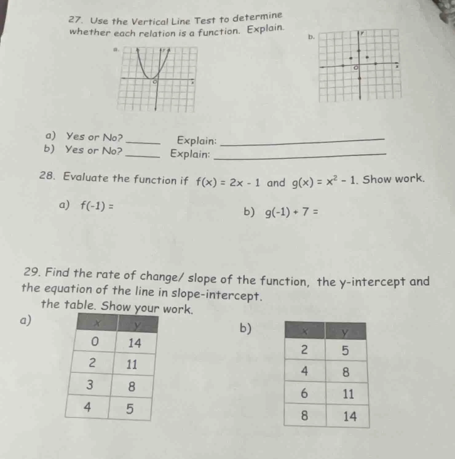 27. use the vertical line test to determine whether each relation is a …