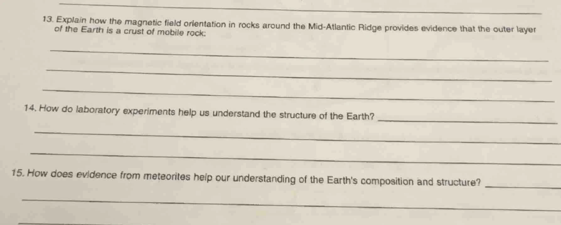 13. explain how the magnetic field orientation in rocks around the mid-…