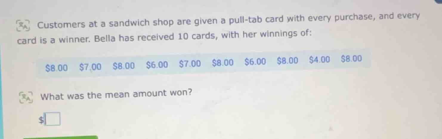 customers at a sandwich shop are given a pull - tab card with every pur…