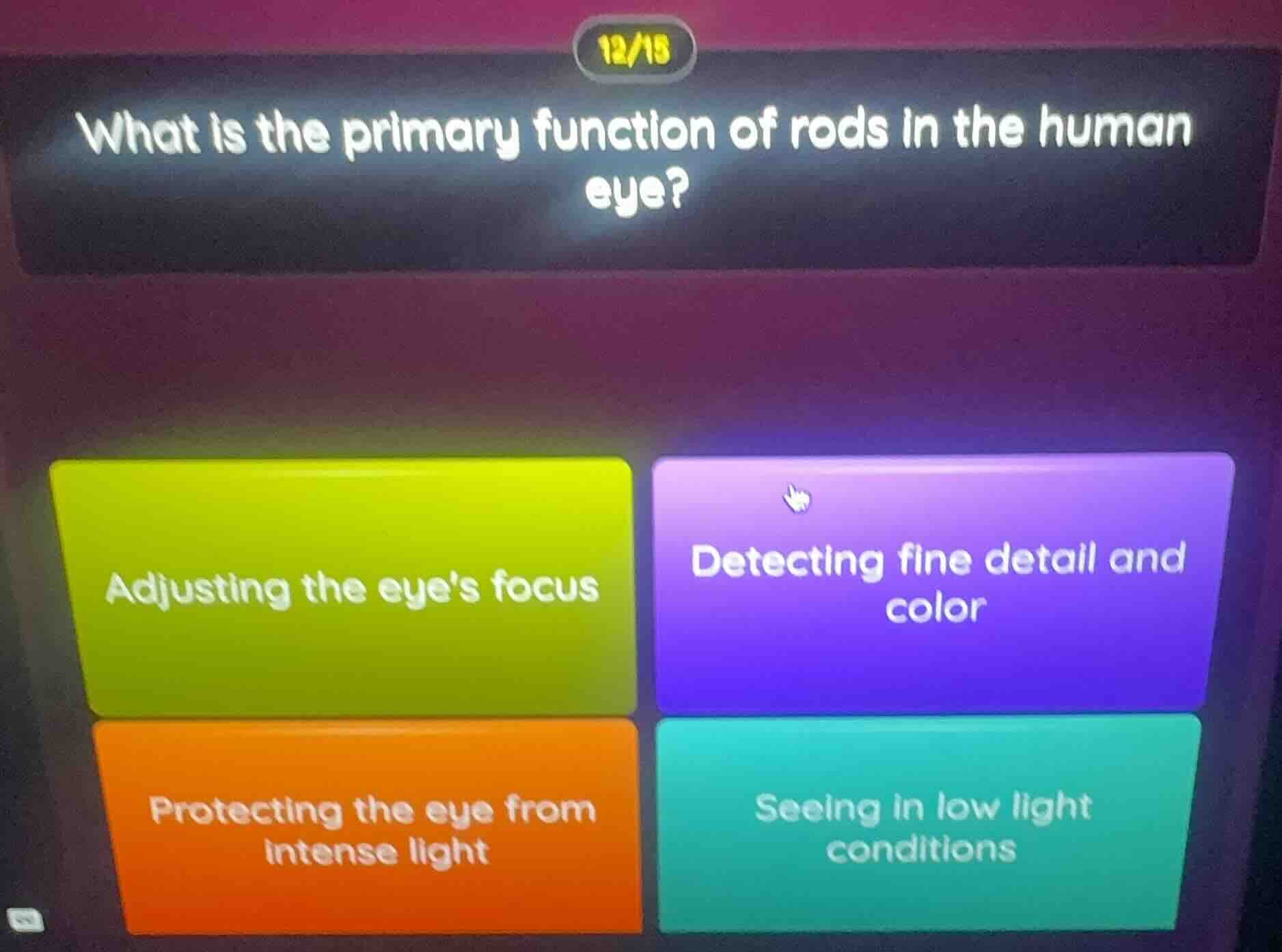 what is the primary function of rods in the human eye? adjusting the ey…
