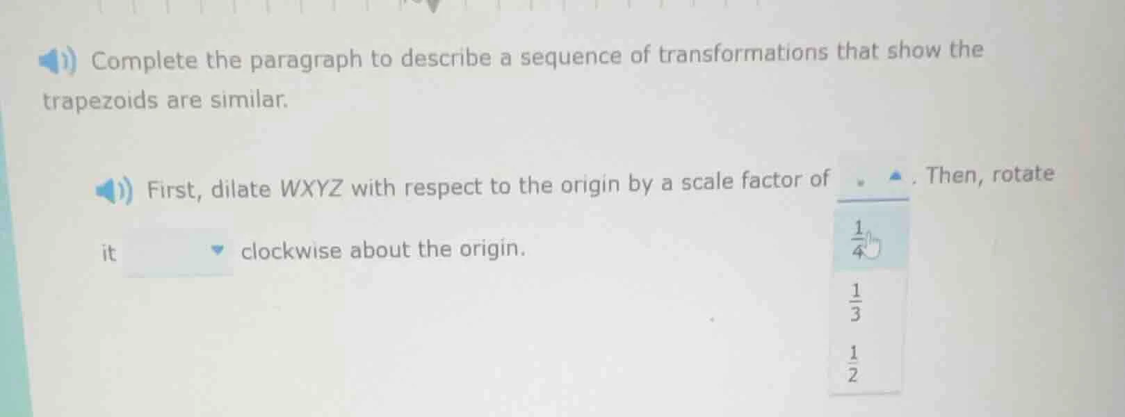 complete the paragraph to describe a sequence of transformations that s…