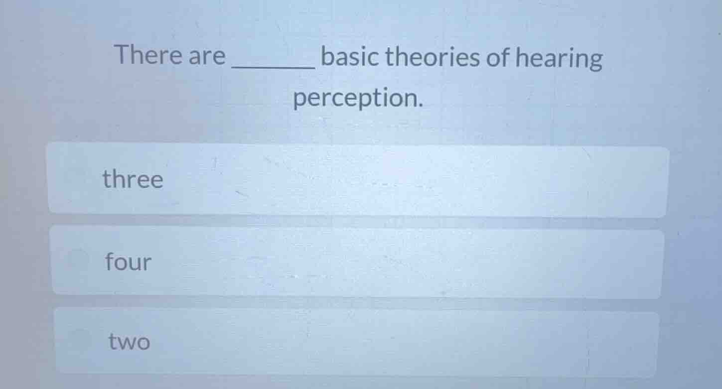 there are ______ basic theories of hearing perception. three four two