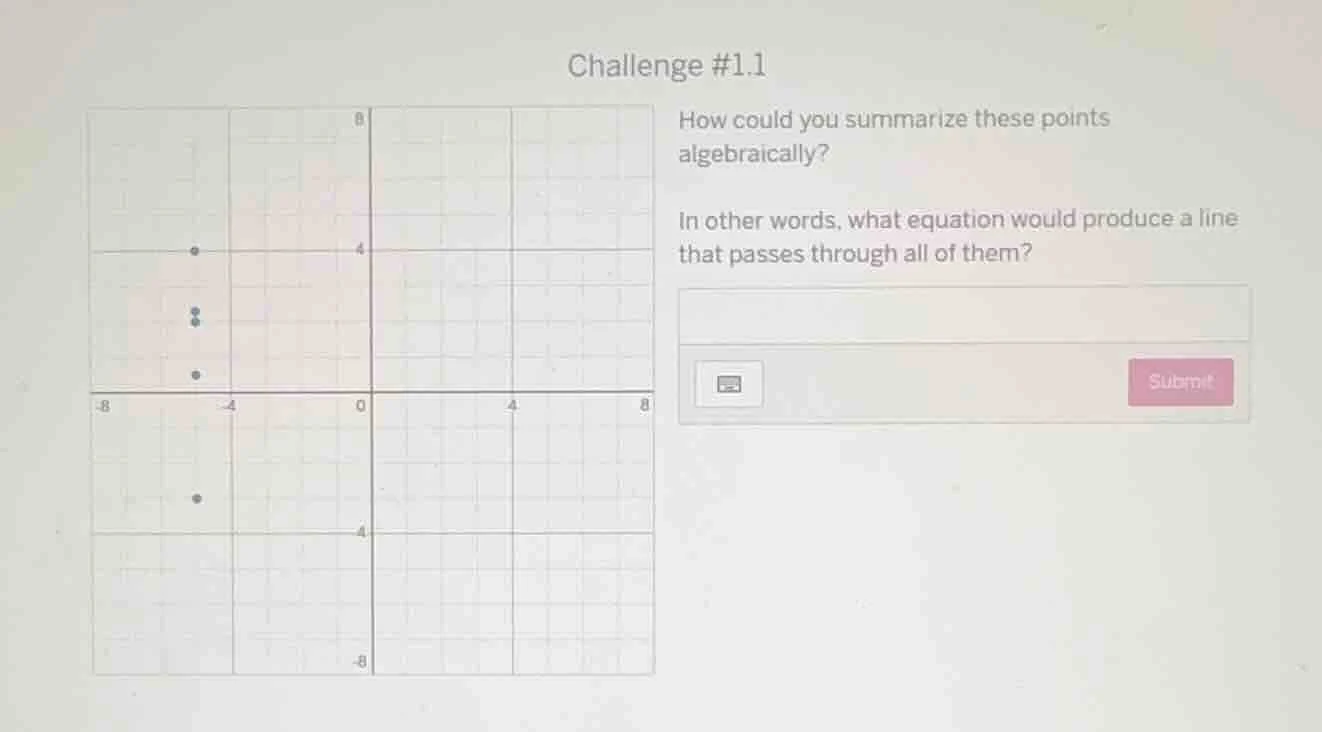 challenge #1.1 how could you summarize these points algebraically? in o…