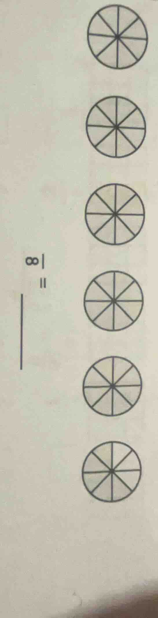 there are six circles, each divided into 8 equal parts. the left side h…