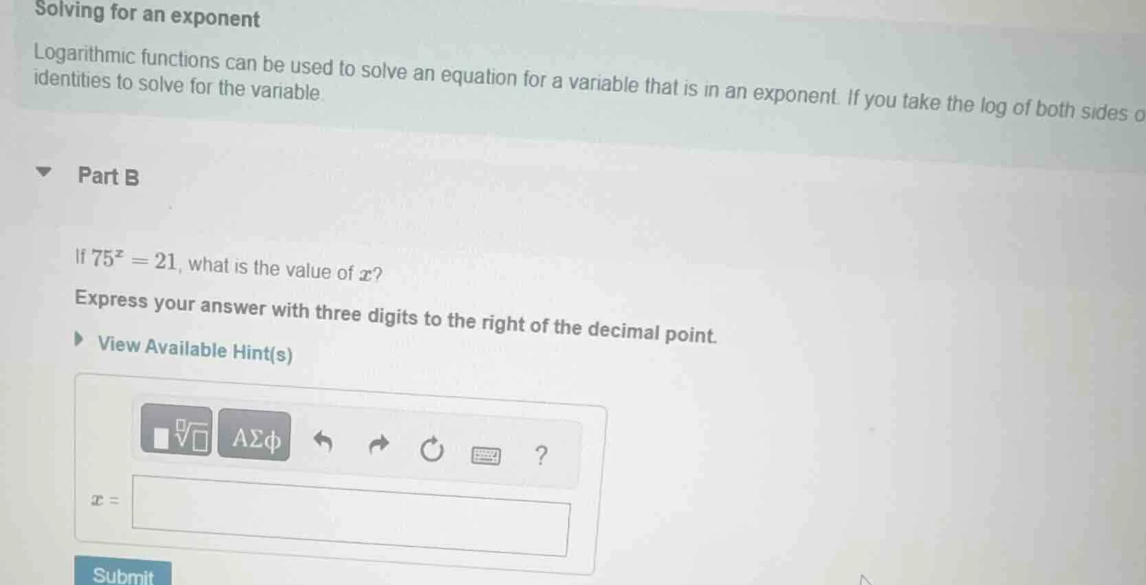 solving for an exponent logarithmic functions can be used to solve an e…