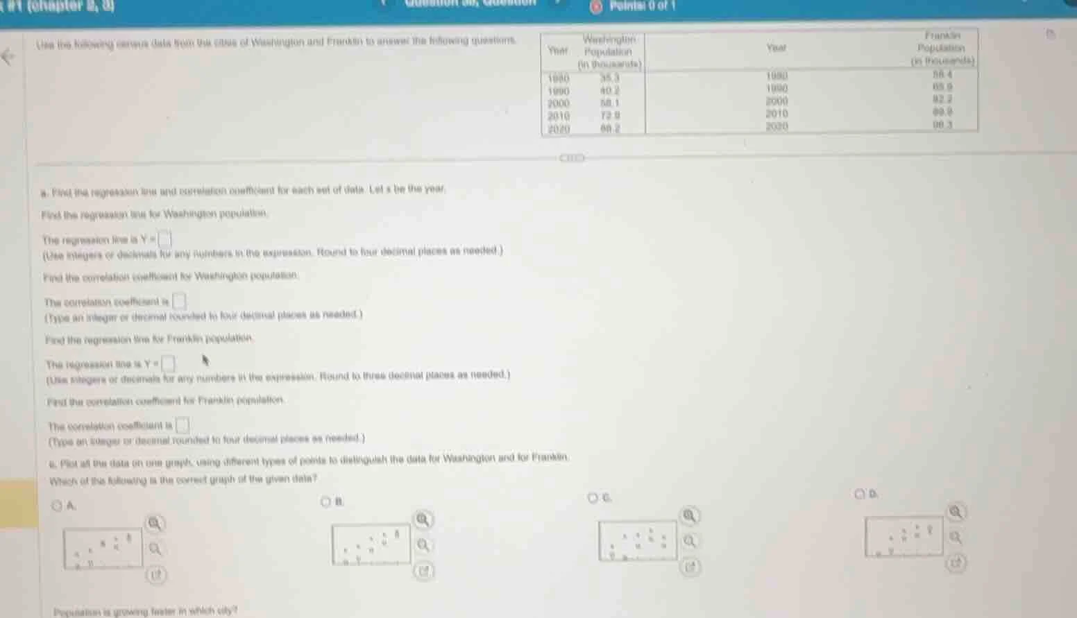 use the following census data from the cities of washington and frankli…