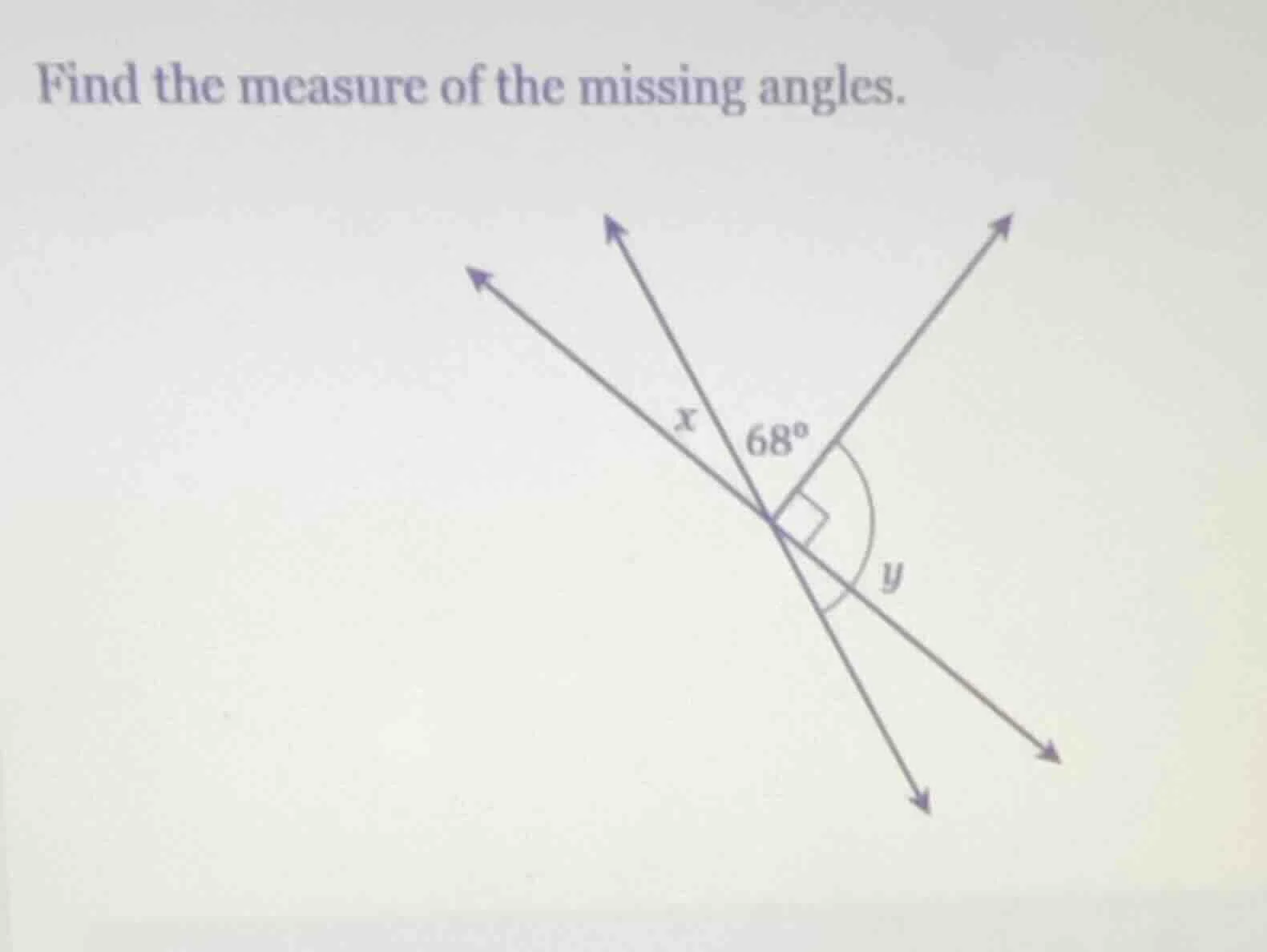 find the measure of the missing angles.