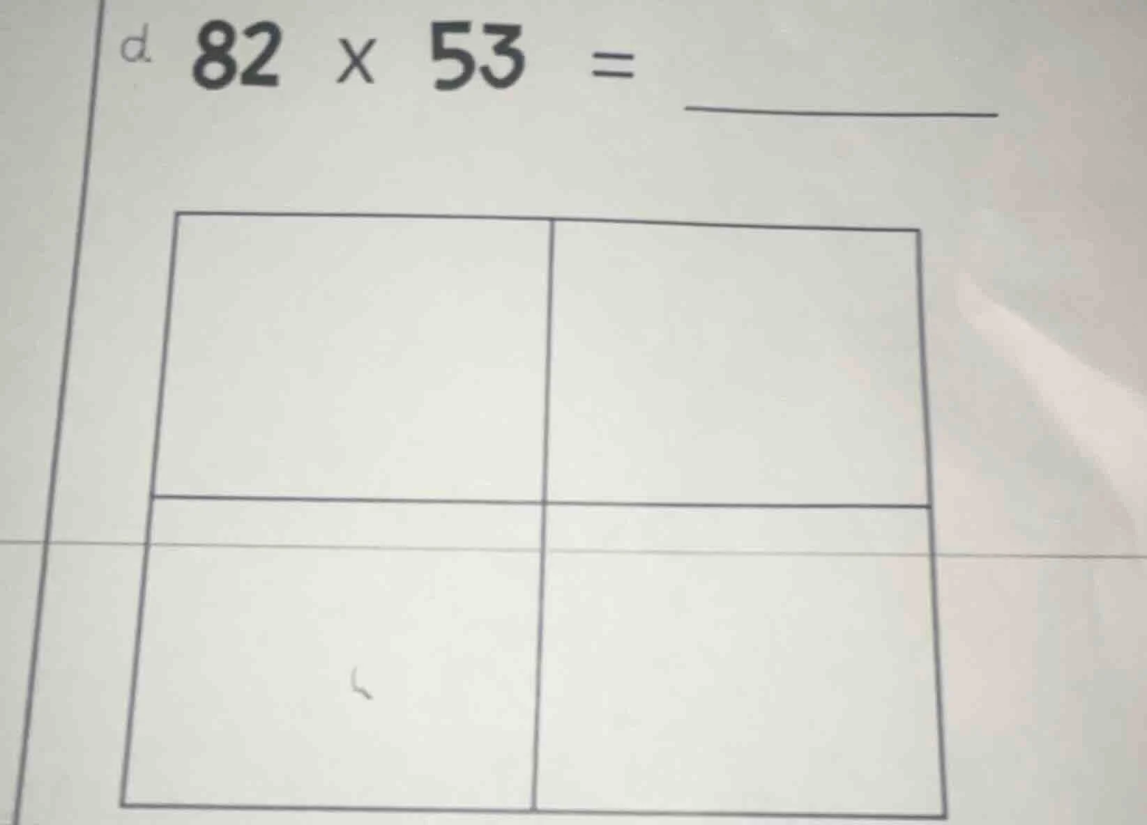 d 82 × 53 = four - square grid