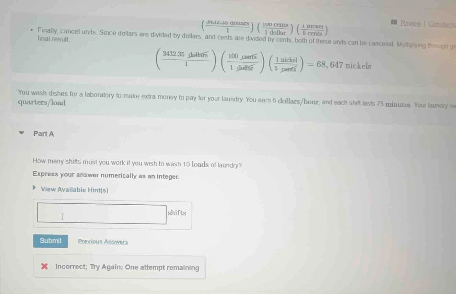 • finally, cancel units. since dollars are divided by dollars, and cent…