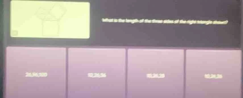 what is the length of the three sides of the right triangle shown? 20,9…