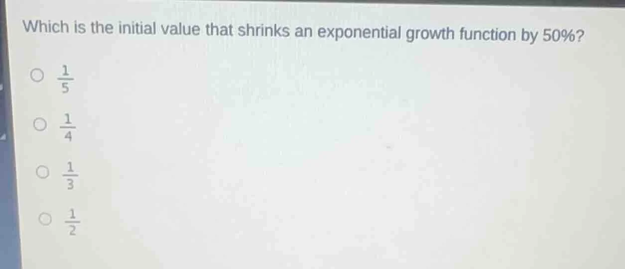 which is the initial value that shrinks an exponential growth function …