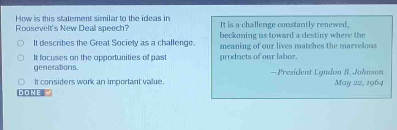 how is this statement similar to the ideas in roosevelt’s new deal spee…