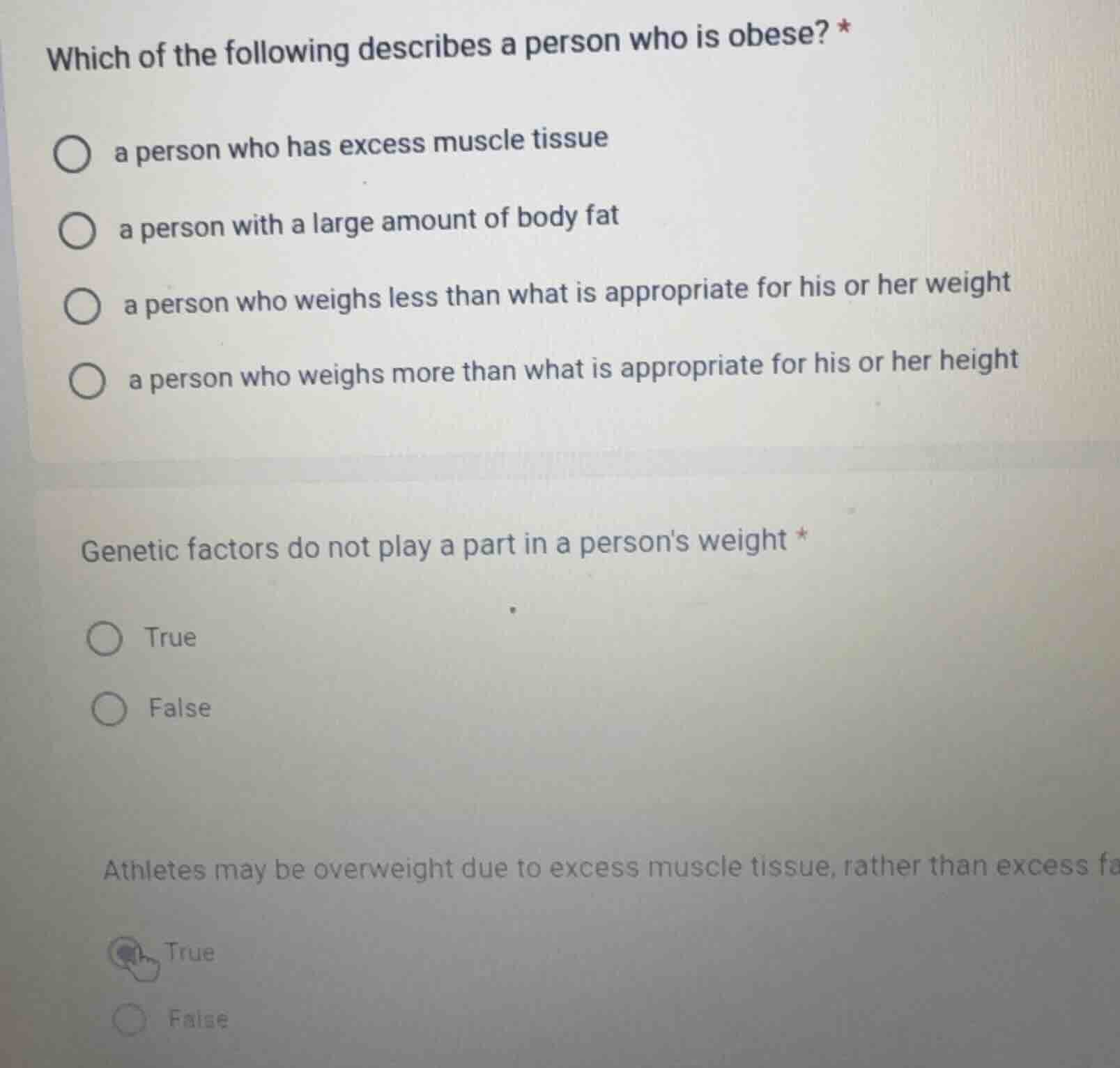 which of the following describes a person who is obese? * a person who …