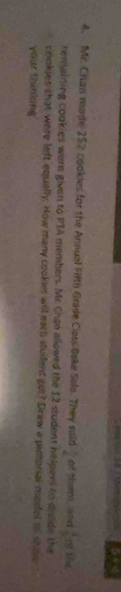 mr. cain made 252 cookies for the annual fifth grade cake bake sale. th…