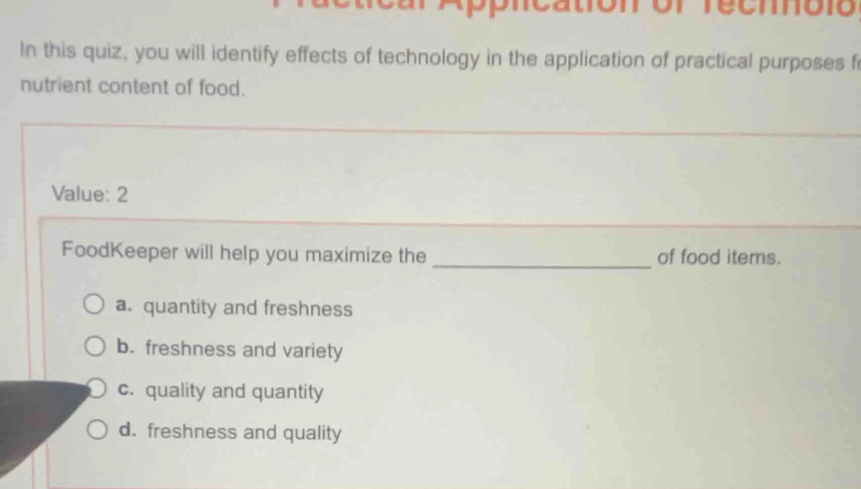 in this quiz, you will identify effects of technology in the applicatio…