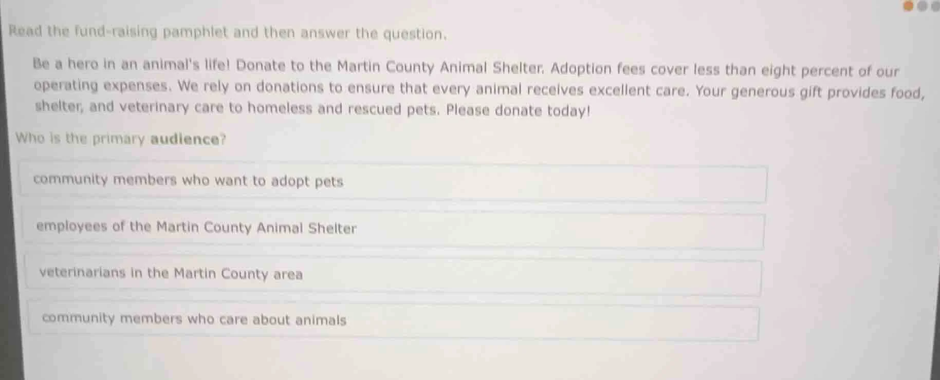 read the fund - raising pamphlet and then answer the question. be a her…