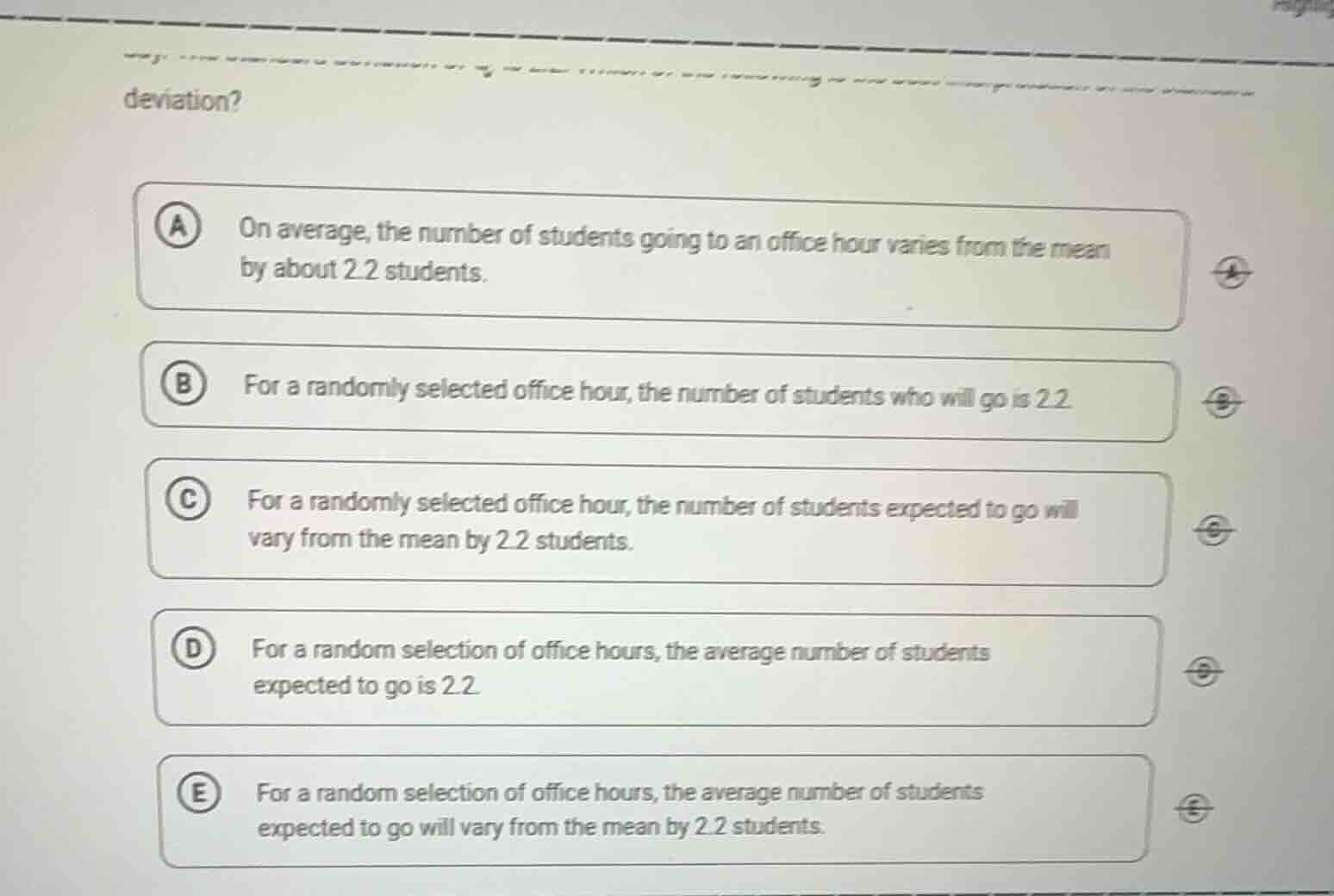 deviation? a on average, the number of students going to an office hour…