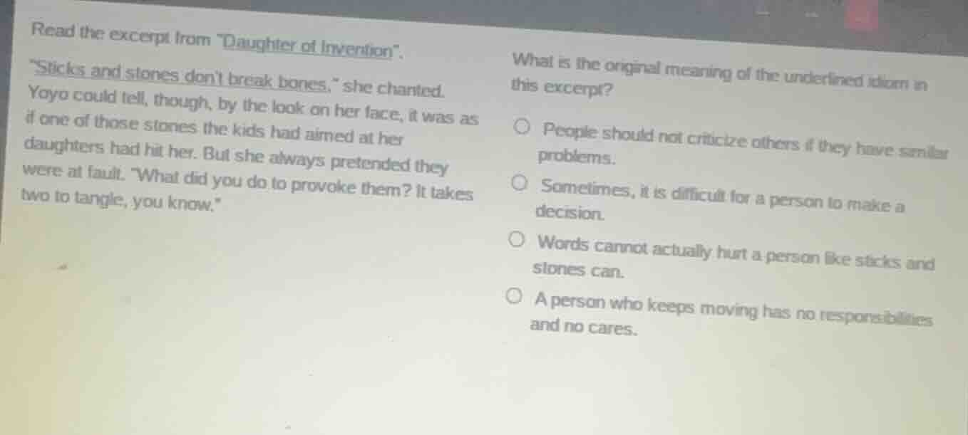 read the excerpt from \daughter of invention\. \sticks and stones dont …