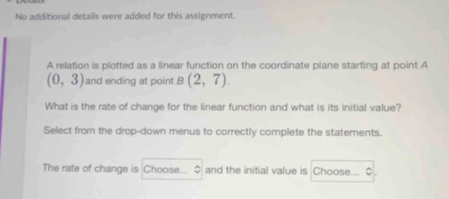 no additional details were added for this assignment. a relation is plo…
