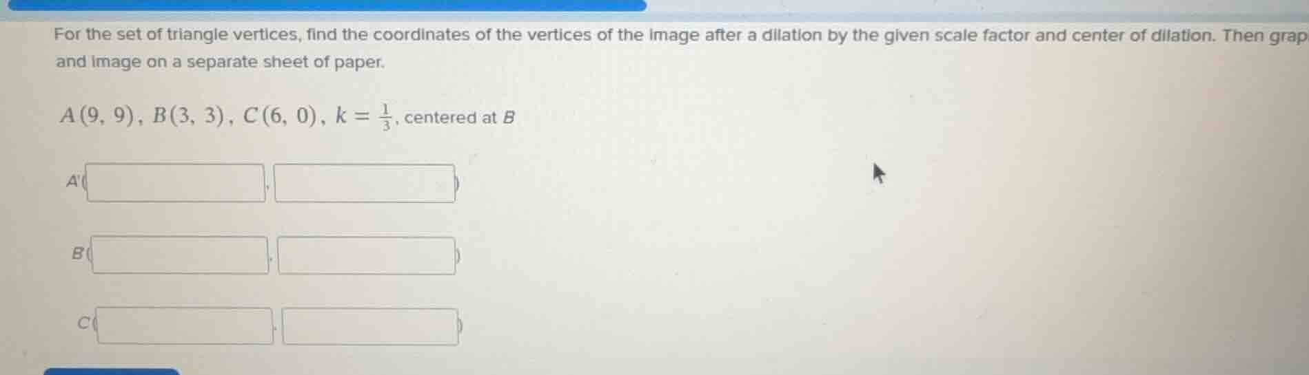 for the set of triangle vertices, find the coordinates of the vertices …